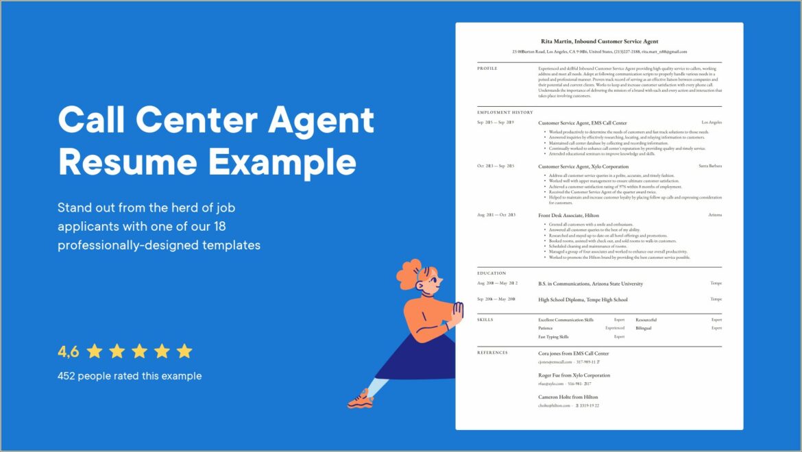 Sample Resume Format For Call Center Job