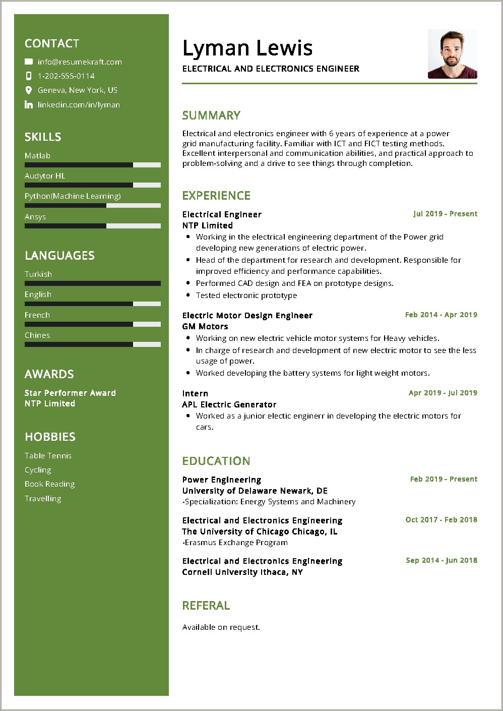 Sample Resume Format For Engineers Doc