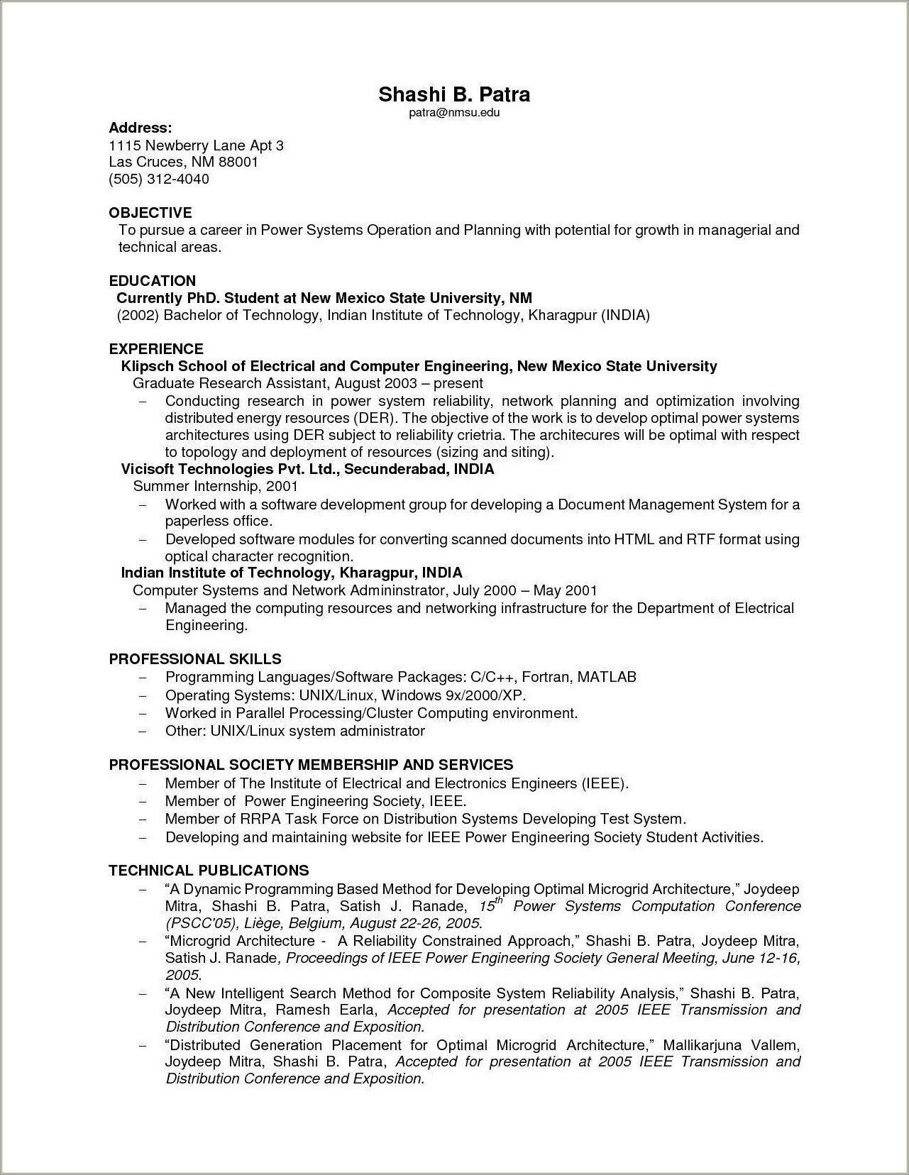 Sample Resume Format For Students With No Experience