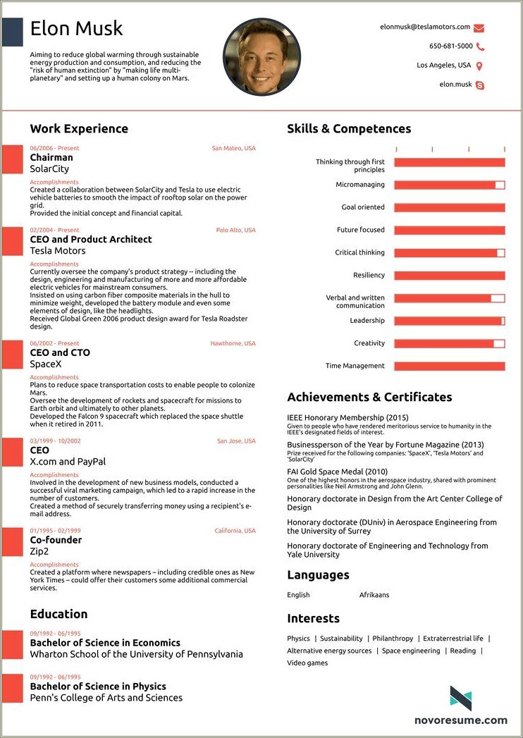 Sample Resume Greater Than One Page