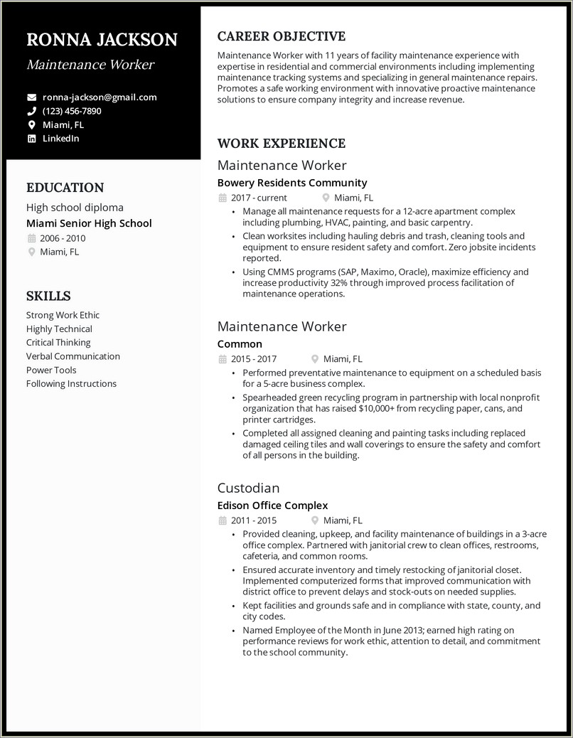 Sample Resume Maximo Experience With Sap