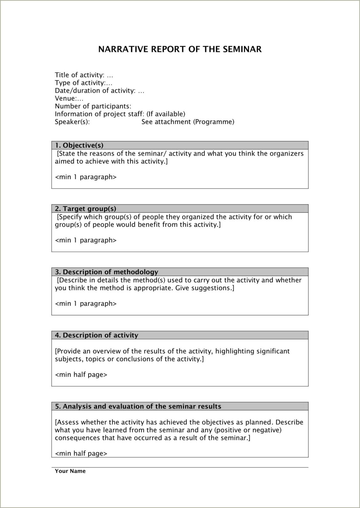 Sample Resume Narrative Report Introduction Example