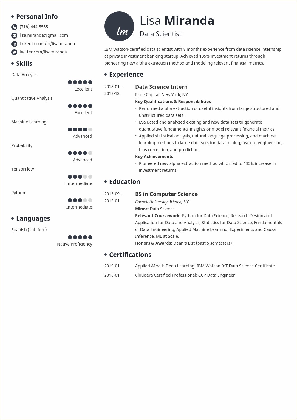 Sample Resume Objective For College Graduate