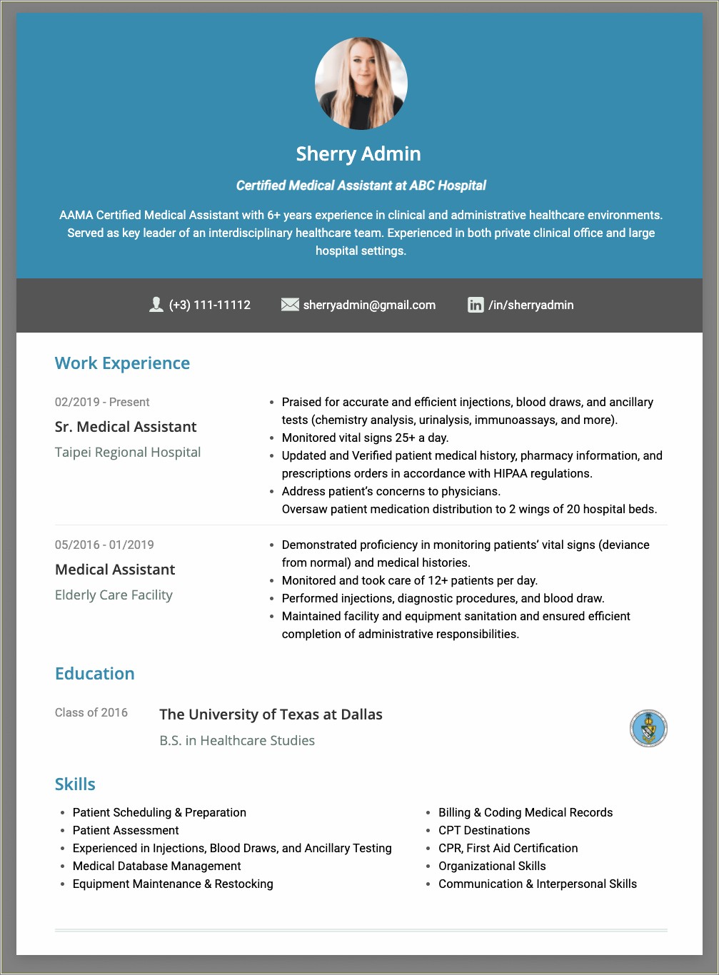 Sample Resume Objectives For Healthcare Administration