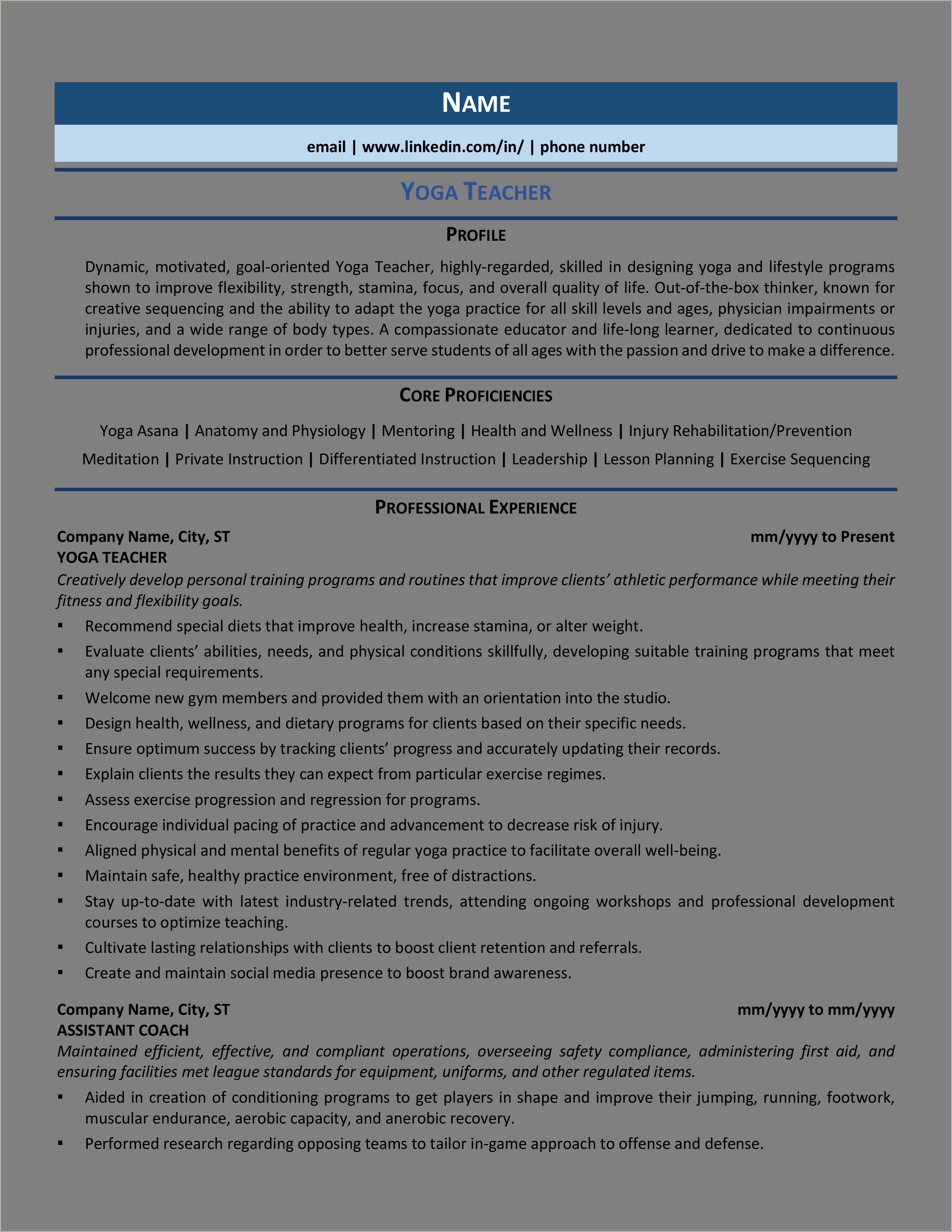 Sample Resume Of A Health Educator