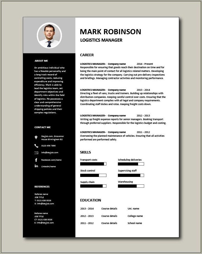 Sample Resume Of A Logistics Manager