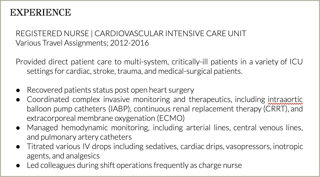 Sample Resume Of A Recruiter For Travling Nurses