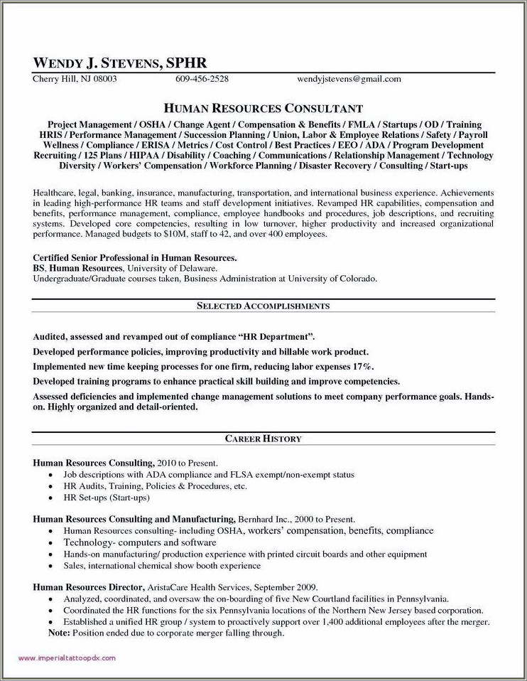 Sample Resume Of Director Of Disability