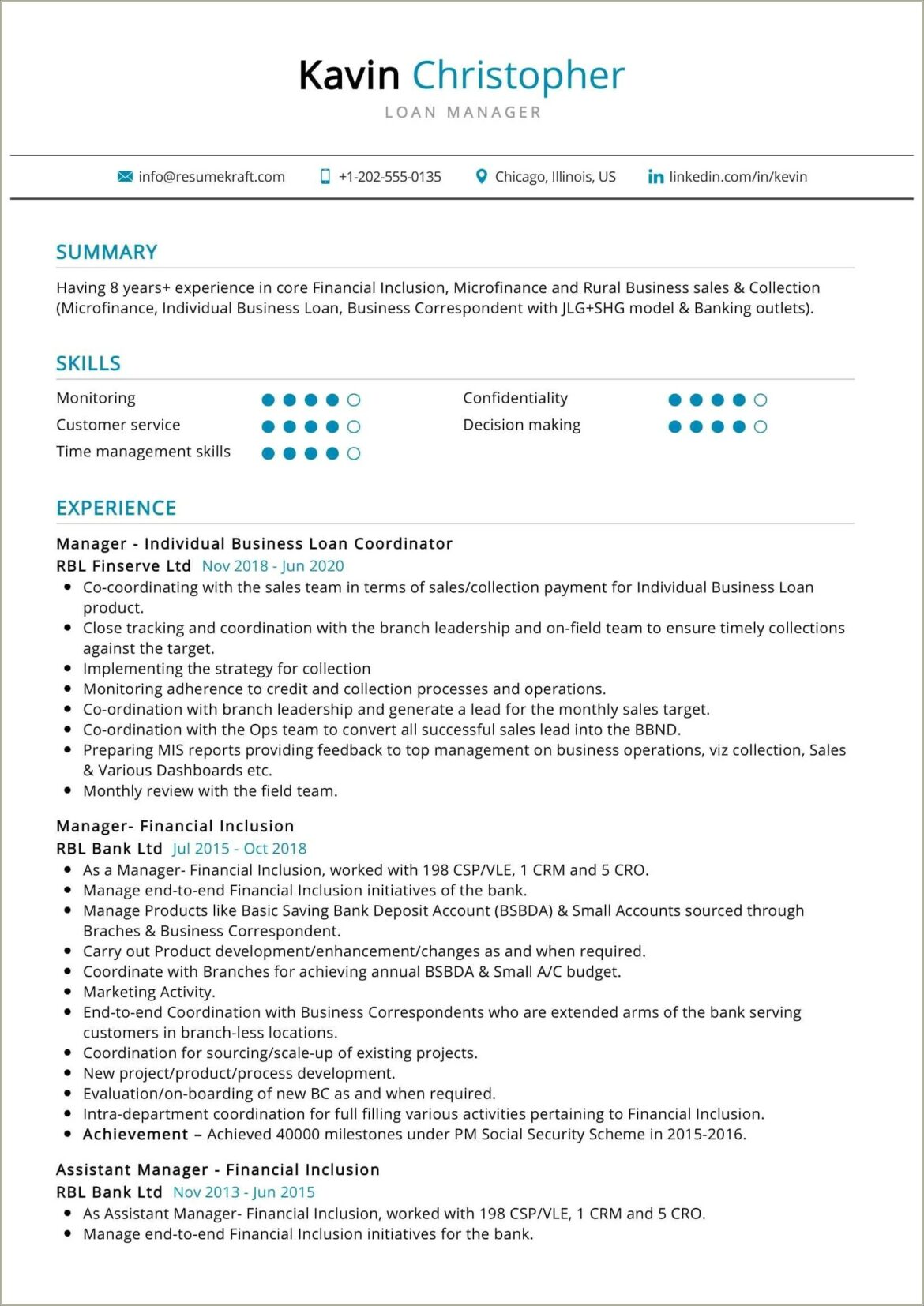 Sample Resume Of Finance Manager In India