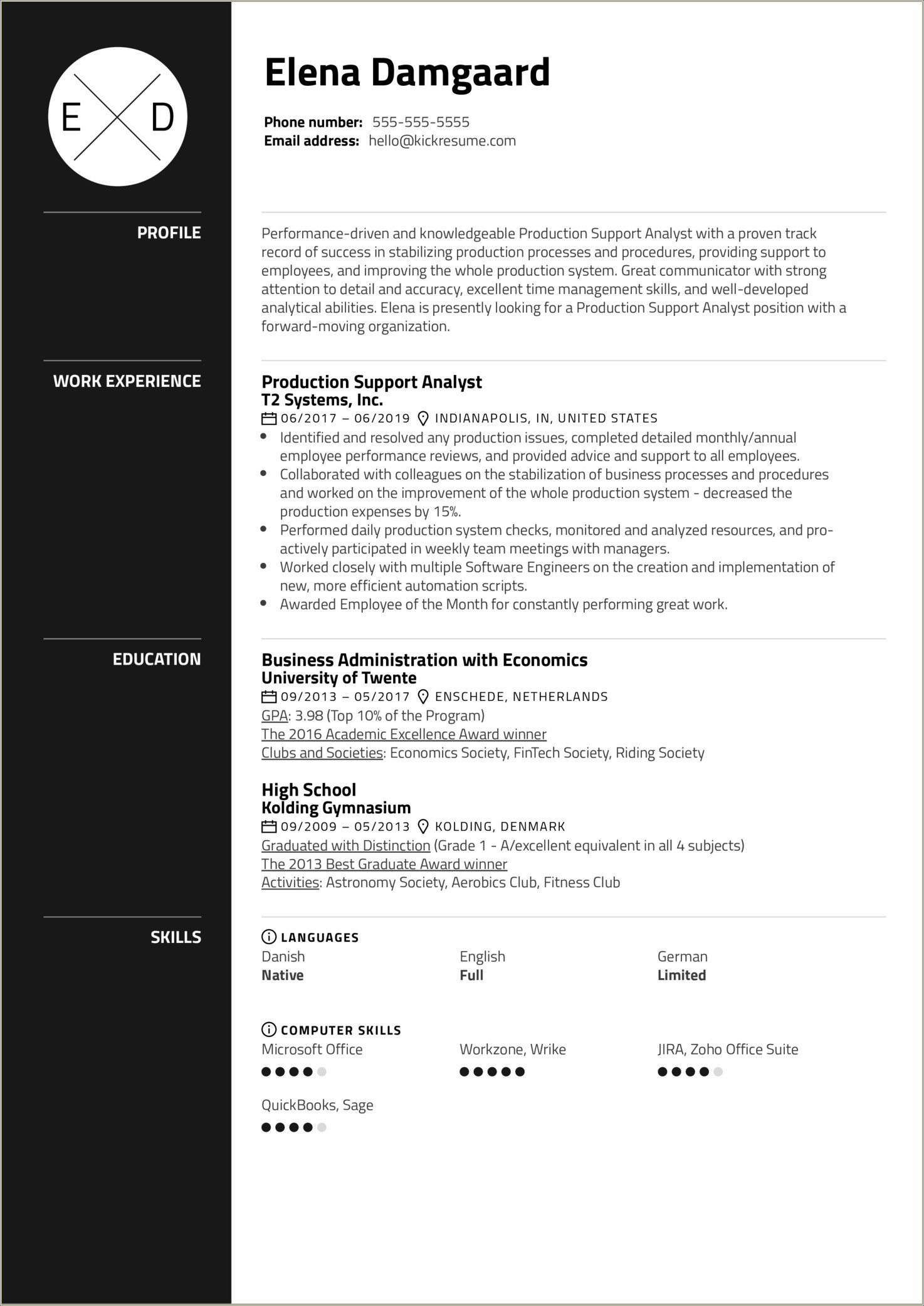 Sample Resume Of Help Desk Analyst