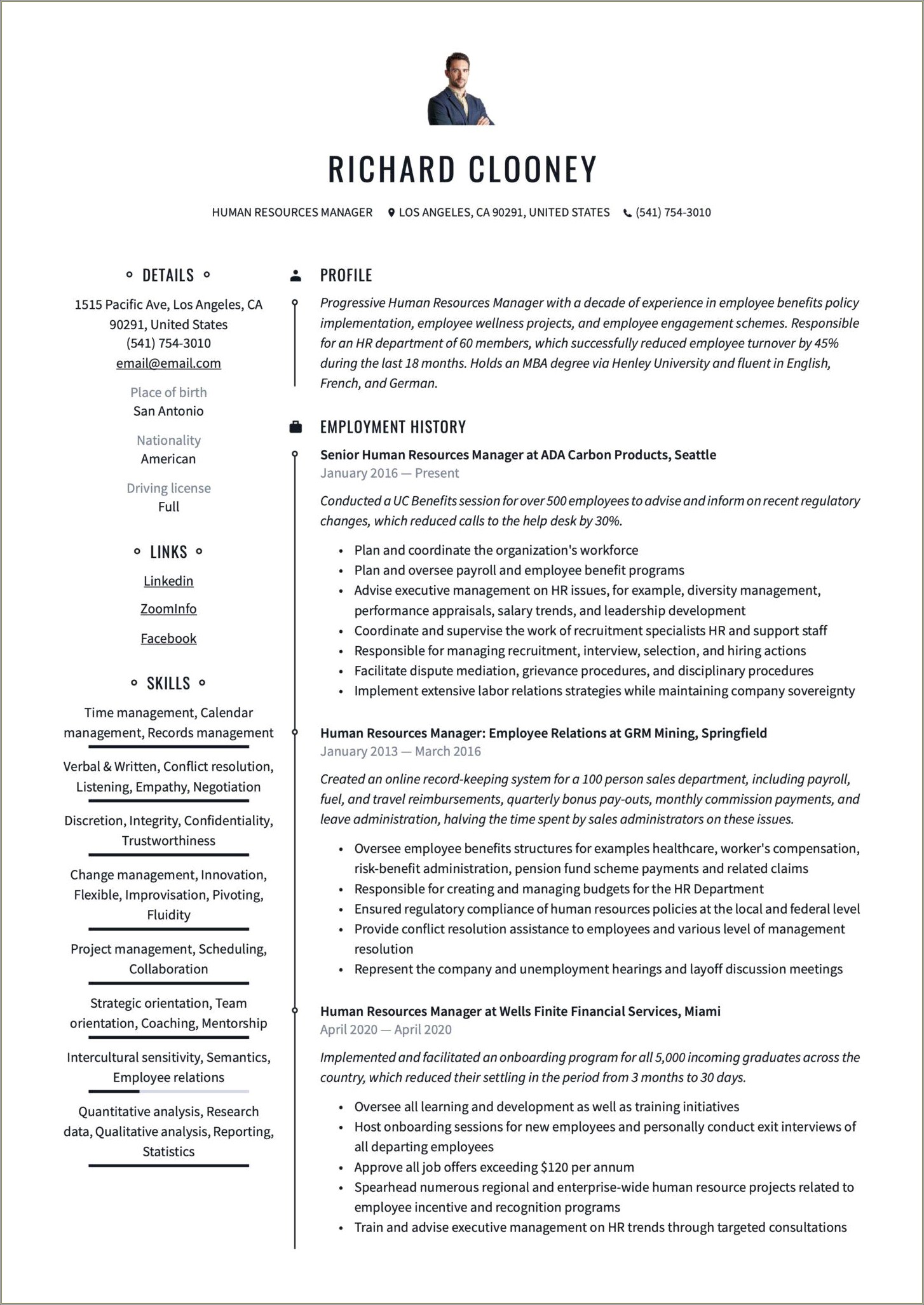 Sample Resume Of Payroll & Benefits Administrator
