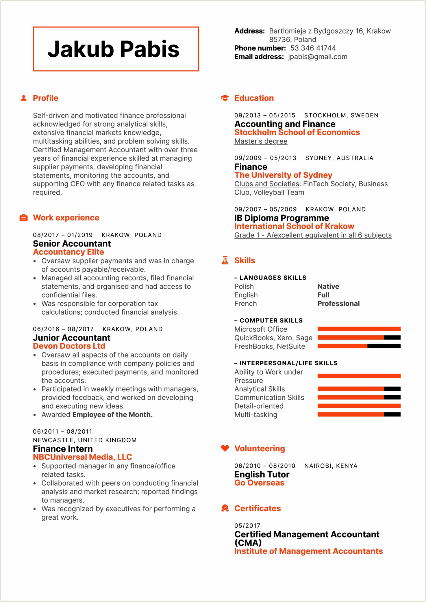 Sample Resume Of Tax Manager Cpa Firm