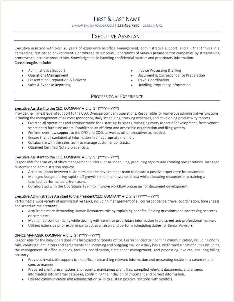 Sample Resume Real Estate Administrative Assistant