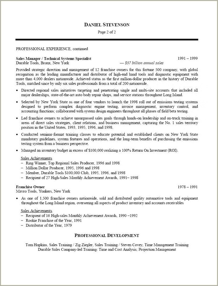 Sample Resume Regional Sales Manager India