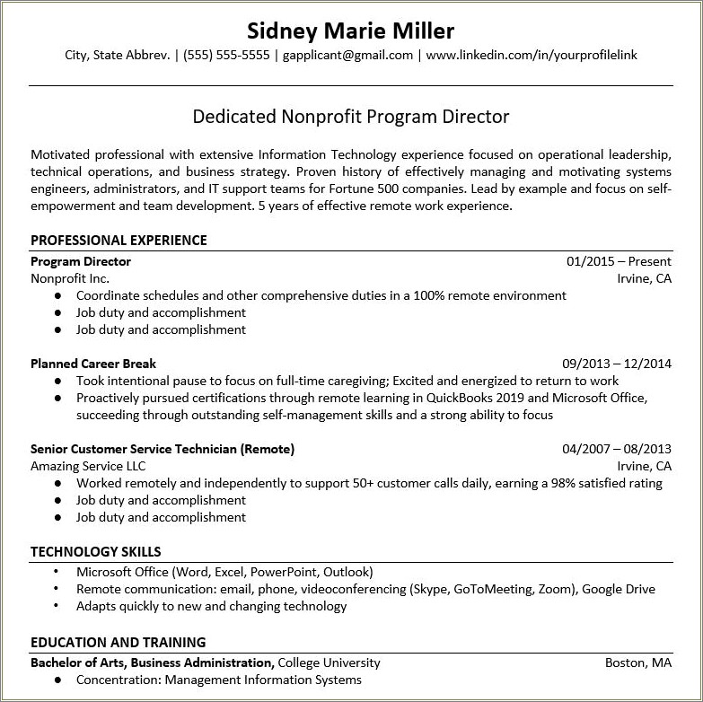 Sample Resume Same Company Multiple Positions