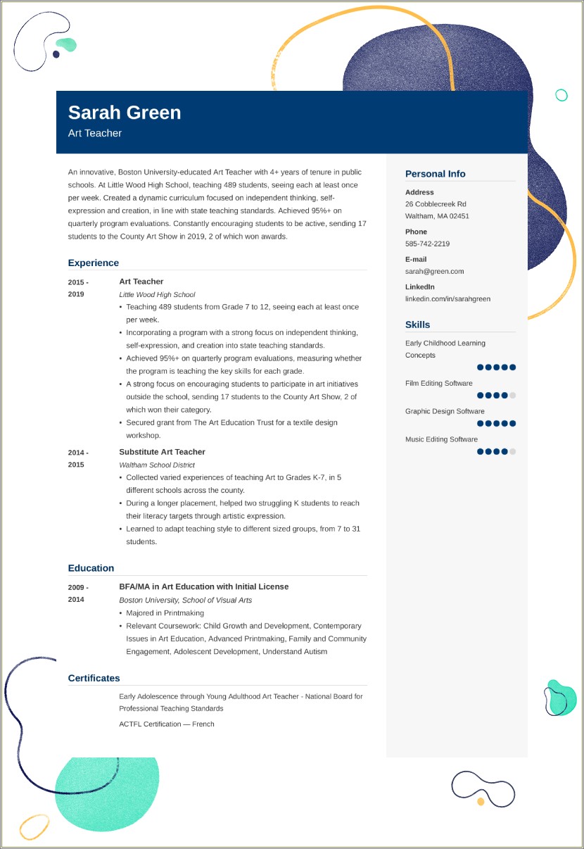 Sample Resume Training And Placement Ppt