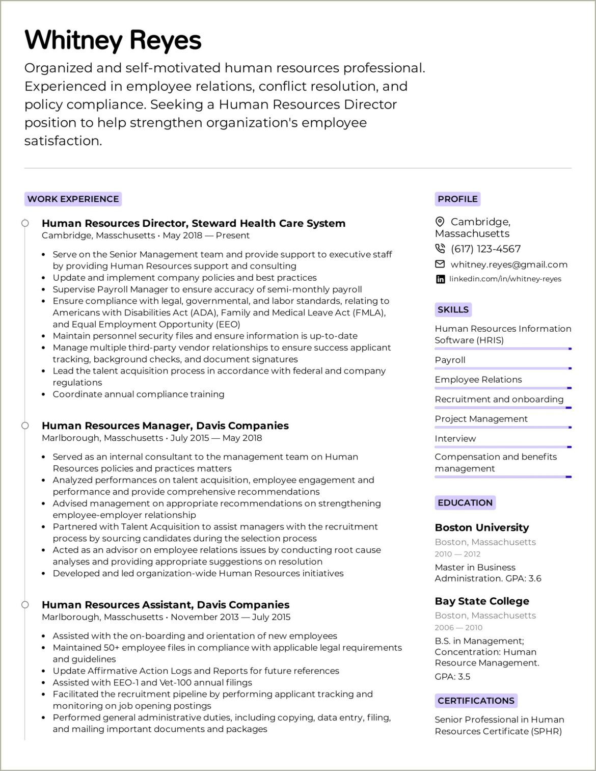 Sample Resume With Different Work Experience
