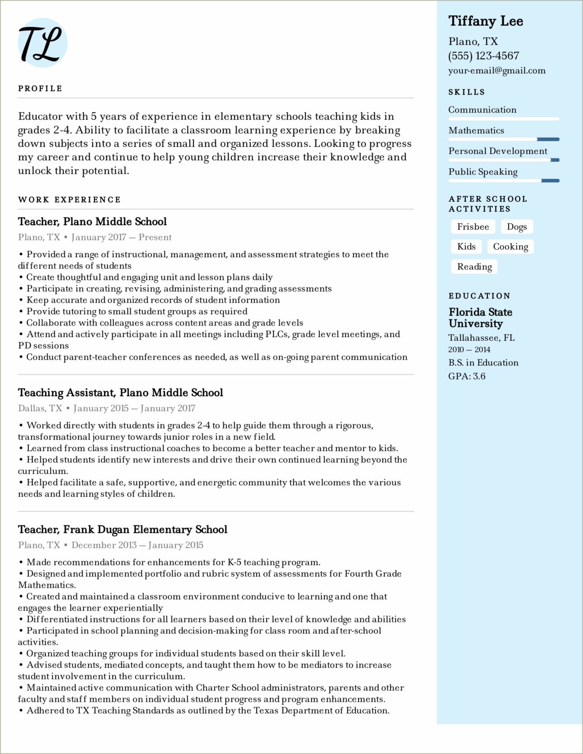 Sample Resume With Education In Progress