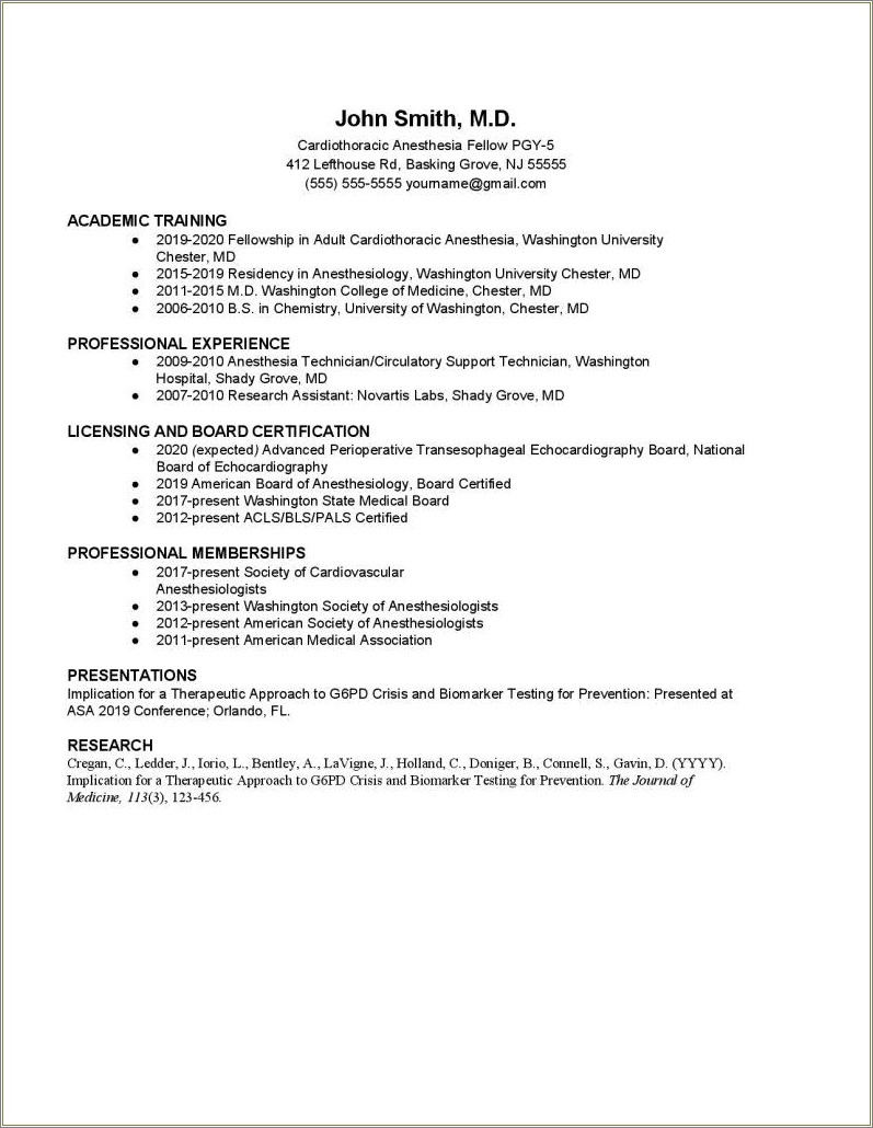 Sample Resume With National Society Memberships