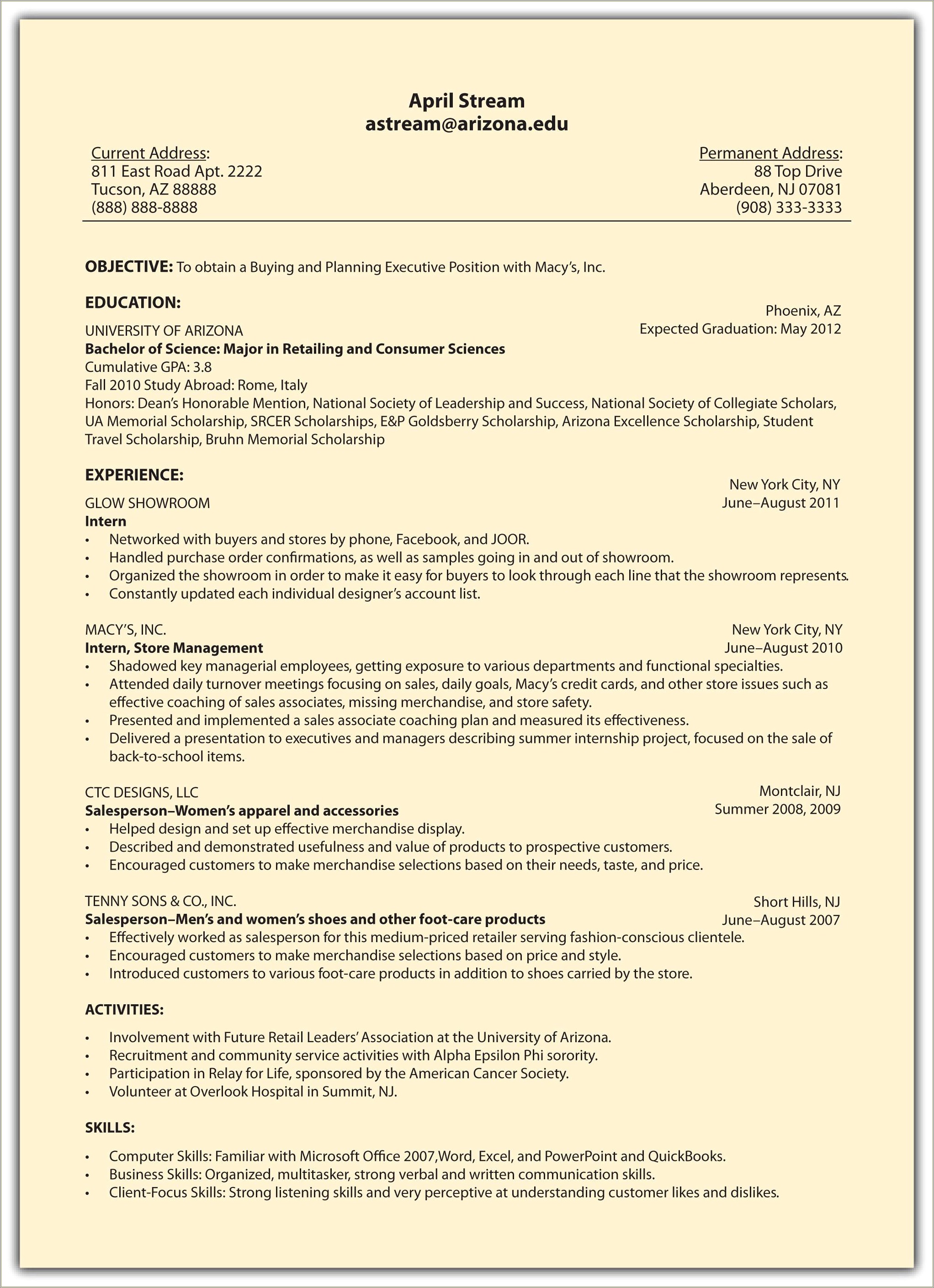 Sample Resumes Http Tinyurl.com Luy2yss