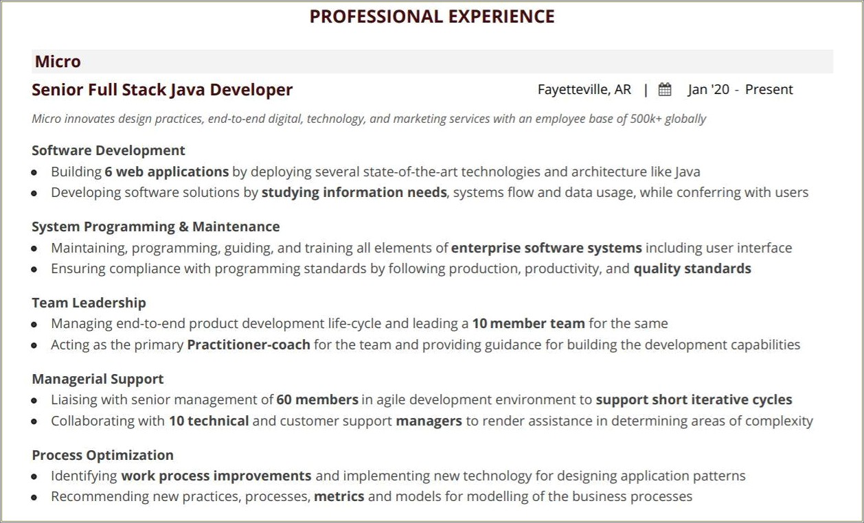 Sample Resumes Java Full Stack Developer Indeed