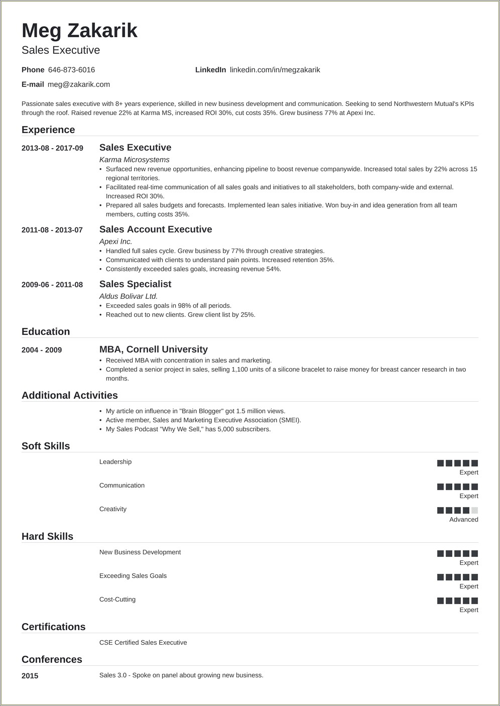 Sample Resumes That Show A Compay Closed Business