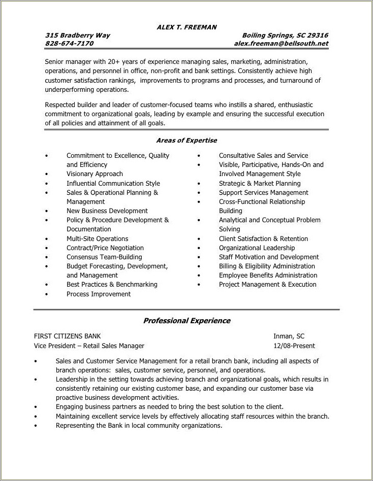 Sample Retail Store Manager Resume Objective