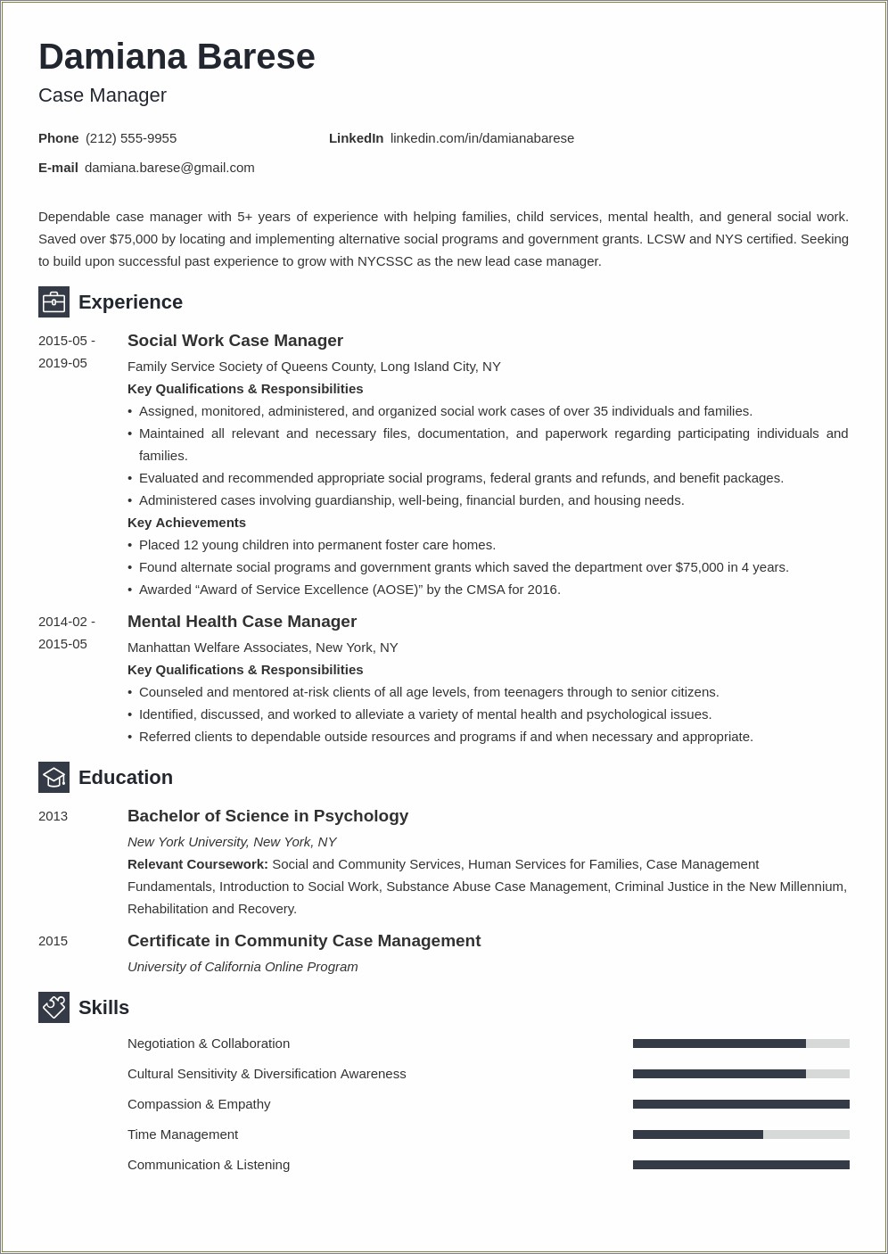 Sample Social Worker Homeless Resume Profile