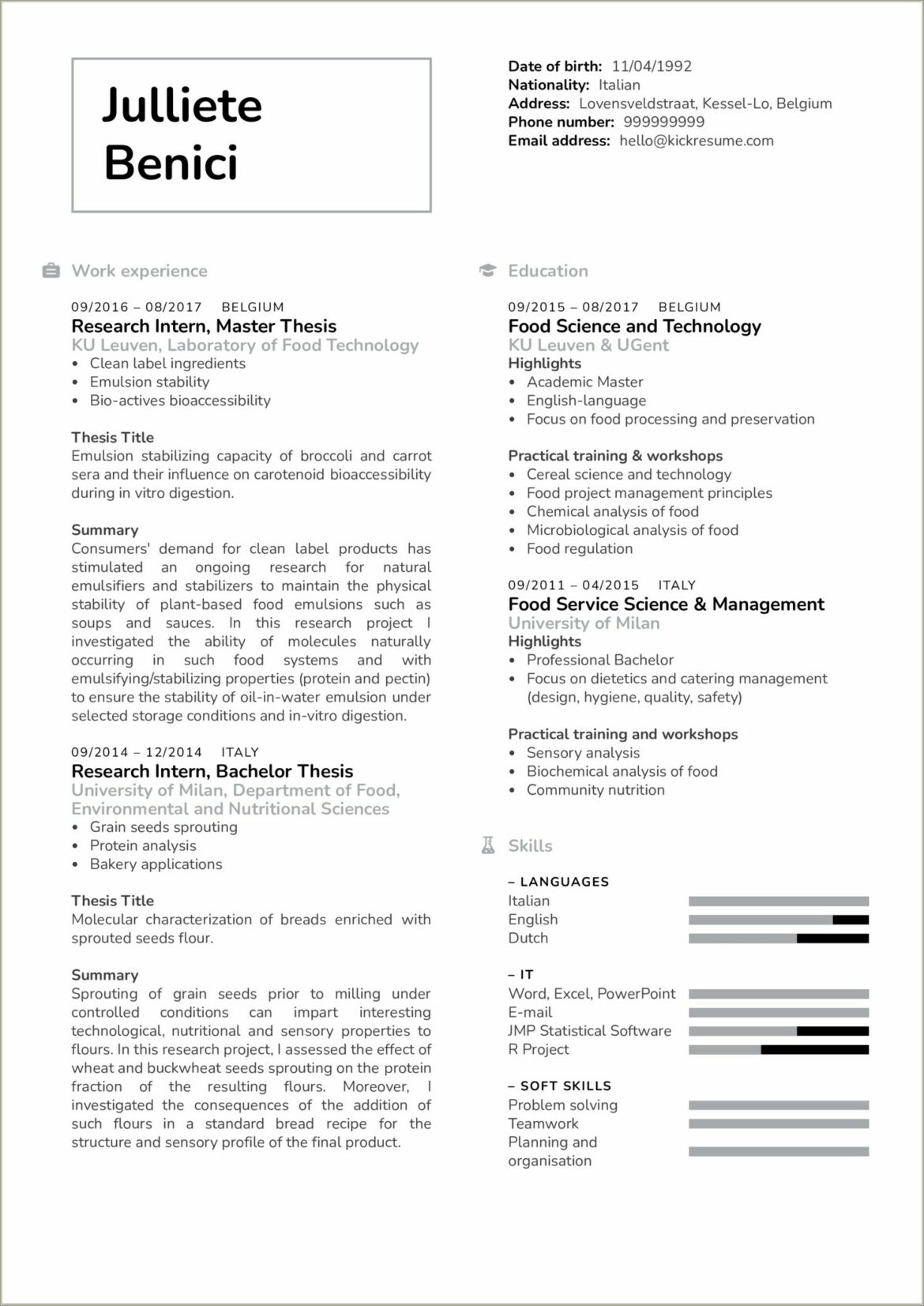 Sample Species Proccessing Technician 1 Resume