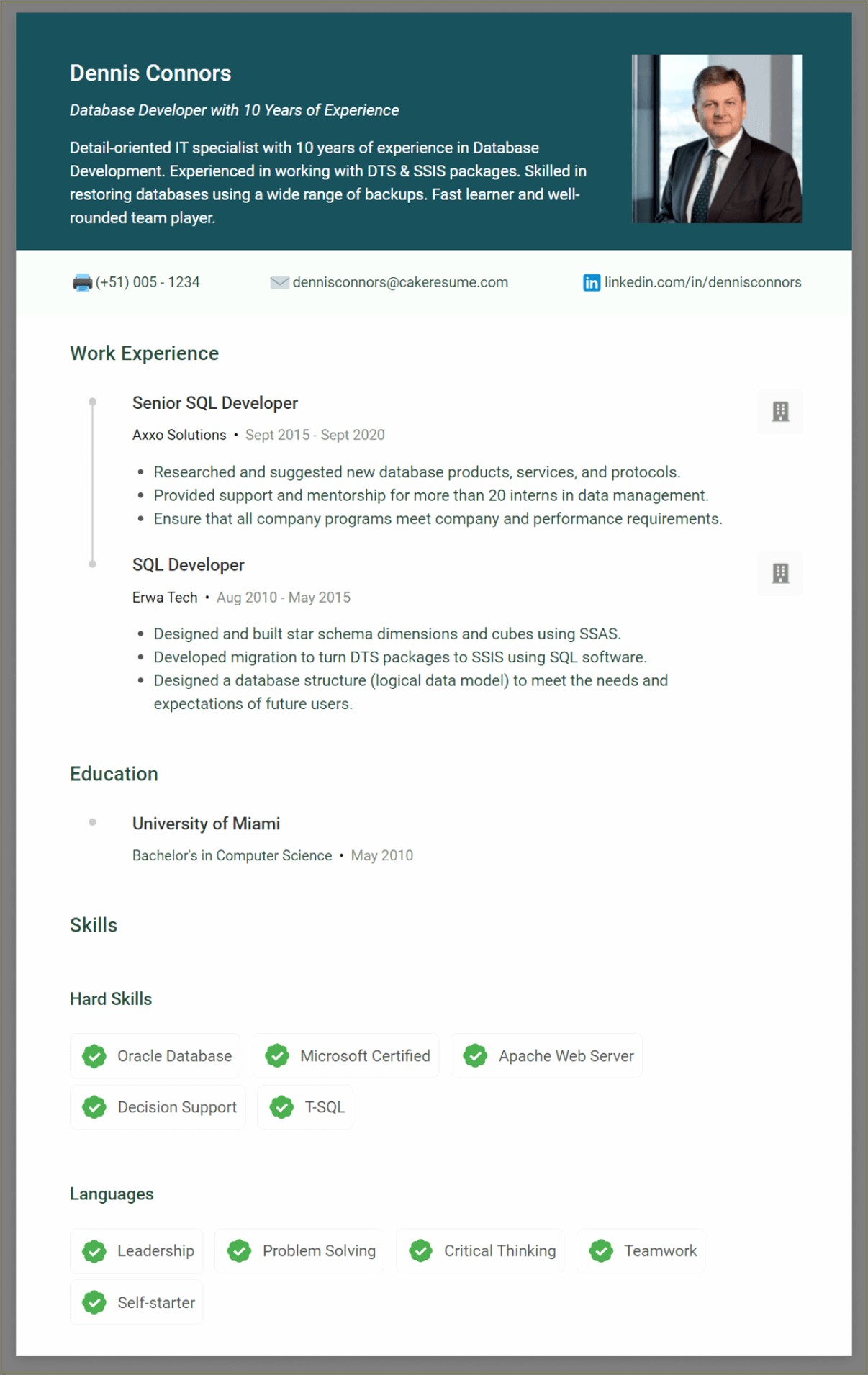 Sample Sql Developer Resume 8 Years Experience