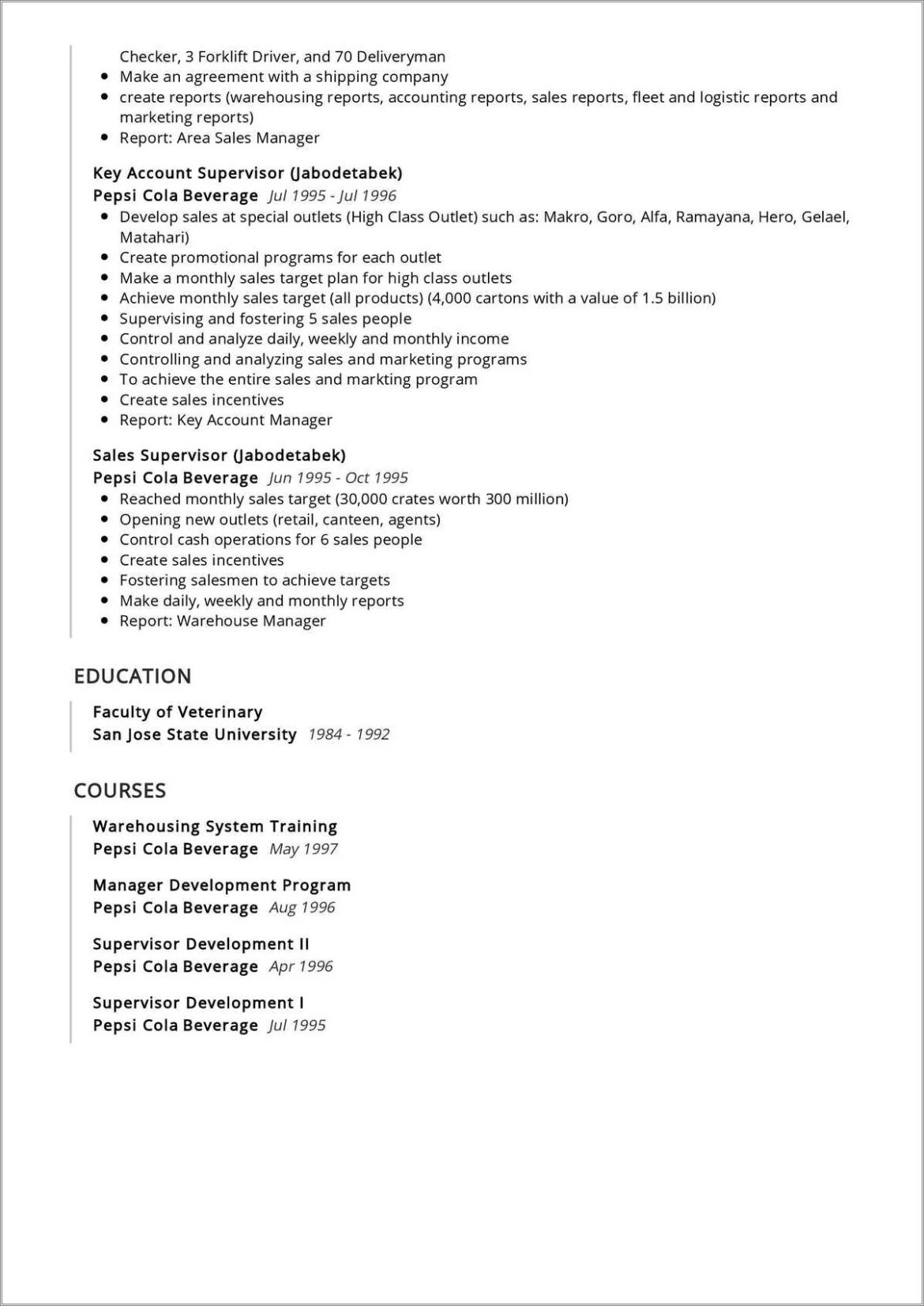 Sample Target Resume For Marketing Manager