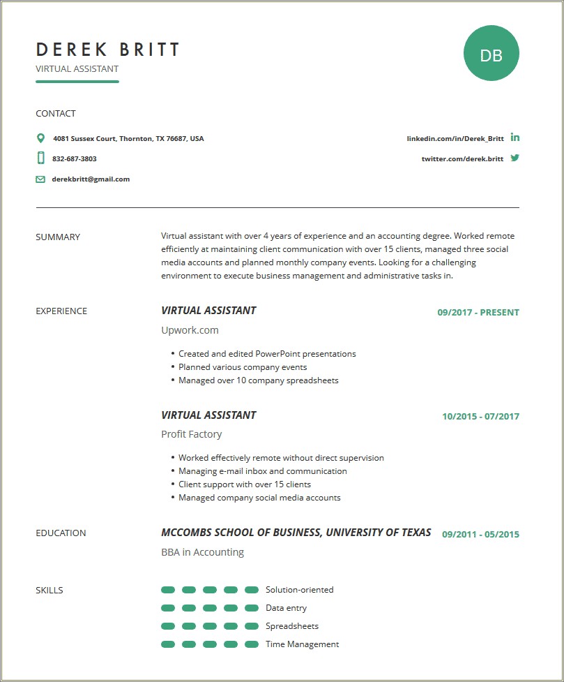 Sample Upwork Resume For Data Entry