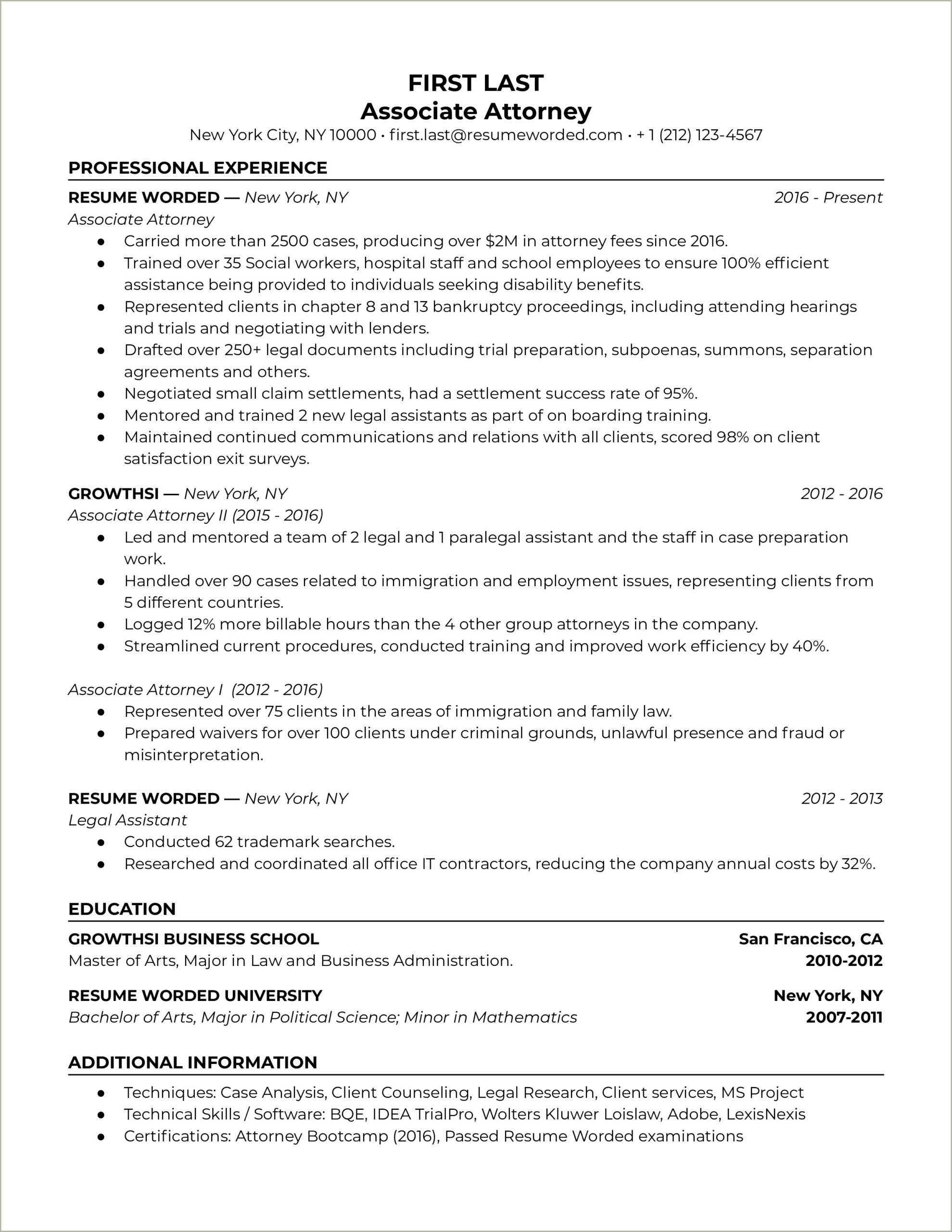 Sample Us Resume Entry Level New Immigrant