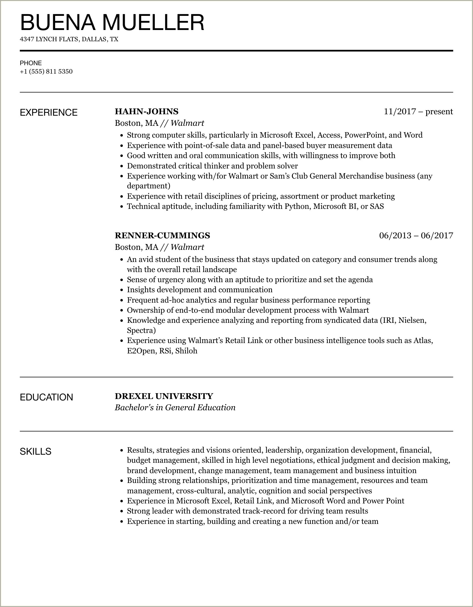 Samples Of Resumes For Jobs In Canada
