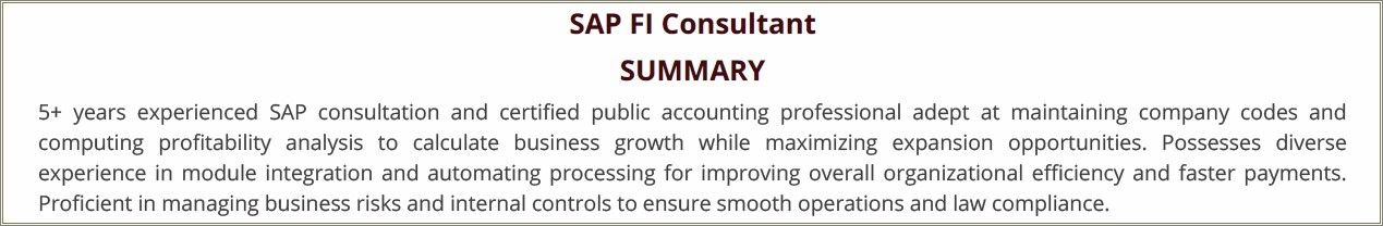Sap Basis Consultant Resume 2 Years Experience