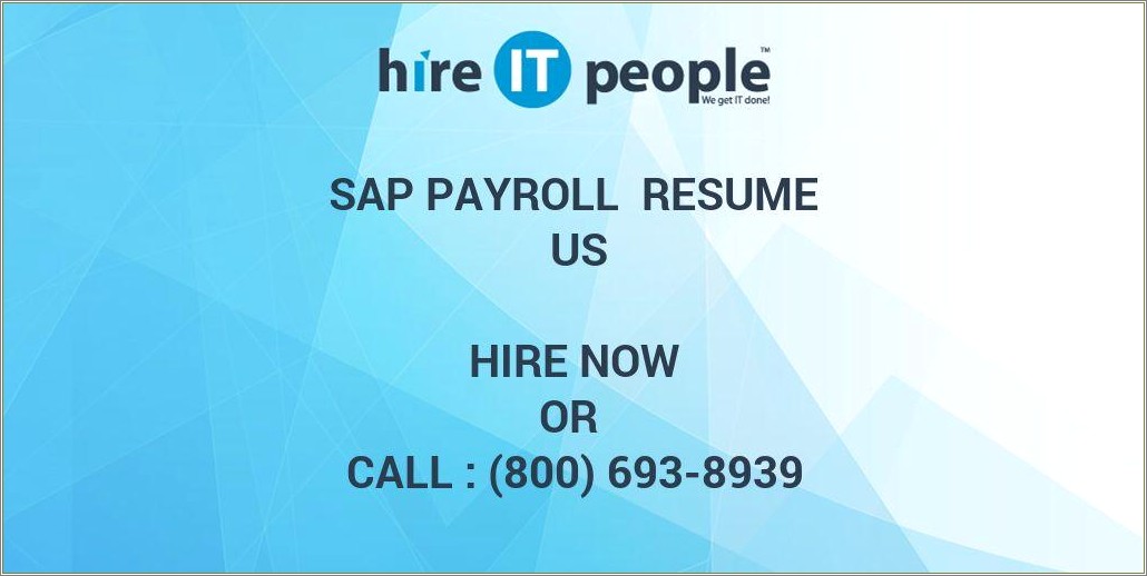 Sap Hcm Canada Payroll Experience Resume