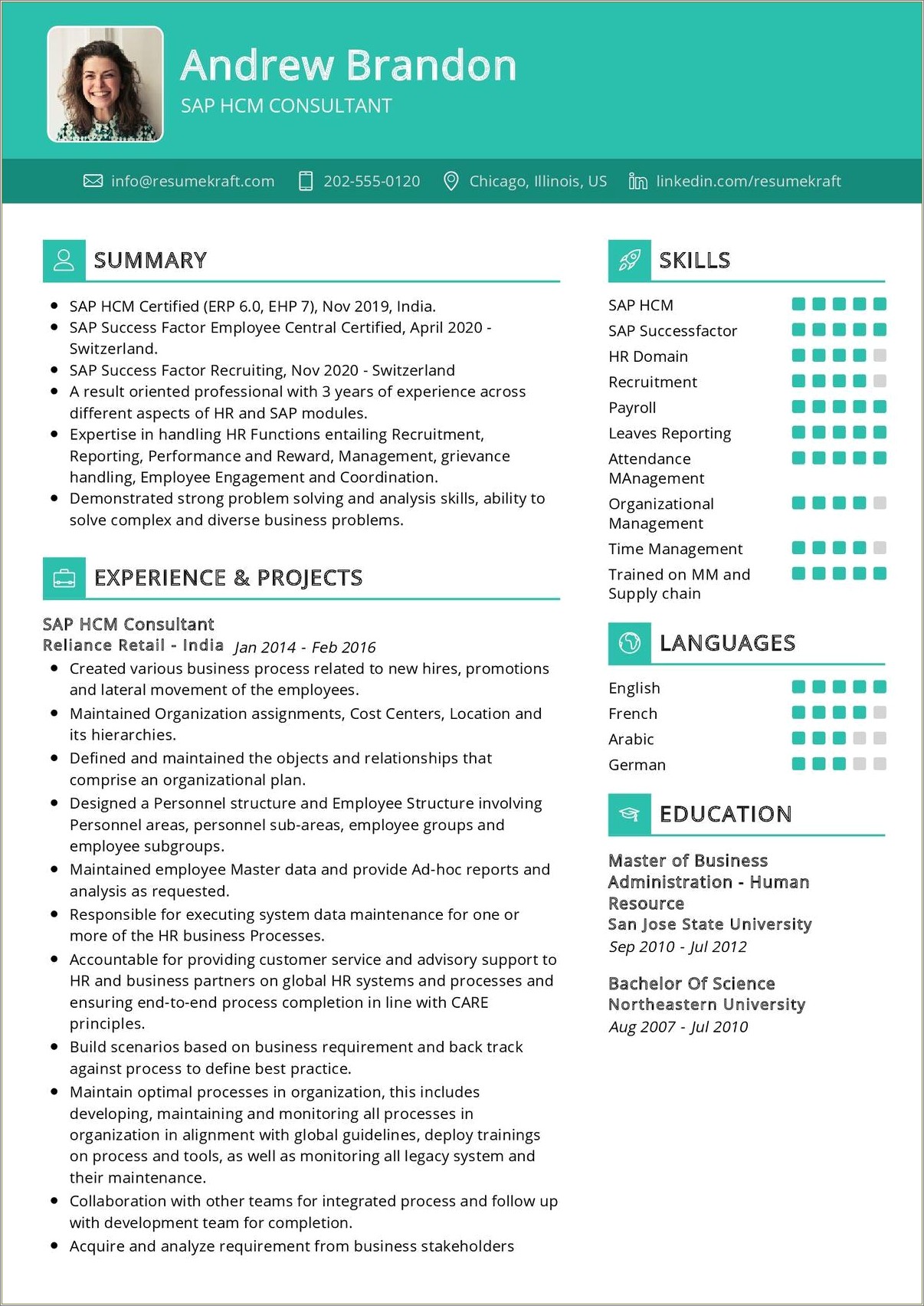 Sap Mm 3 Years Experience Resume