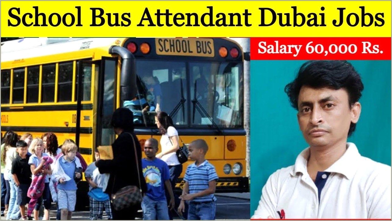 School Bus Attendant Job Description For Resume