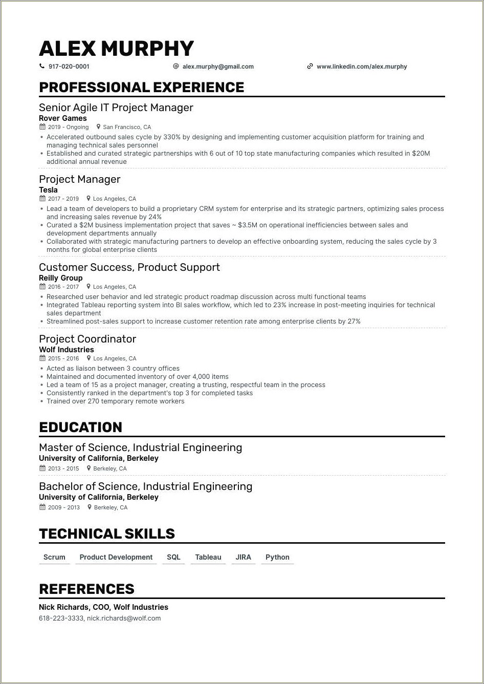 Scrum Master Resume With 5 Year Experience