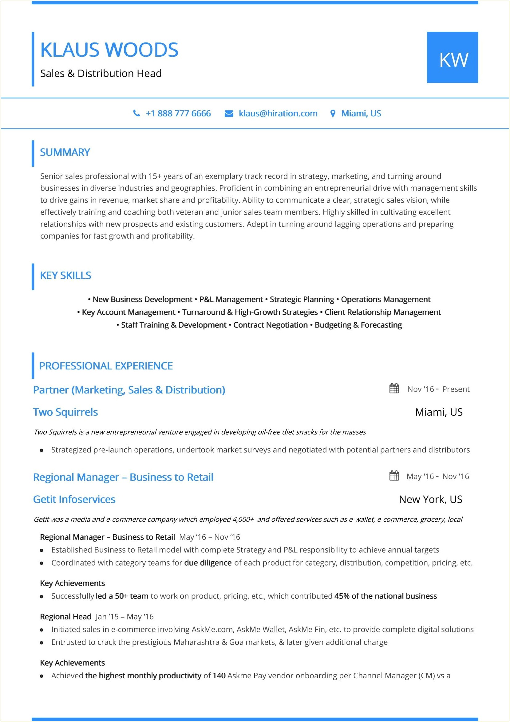 Second Page Of Resume Header Example