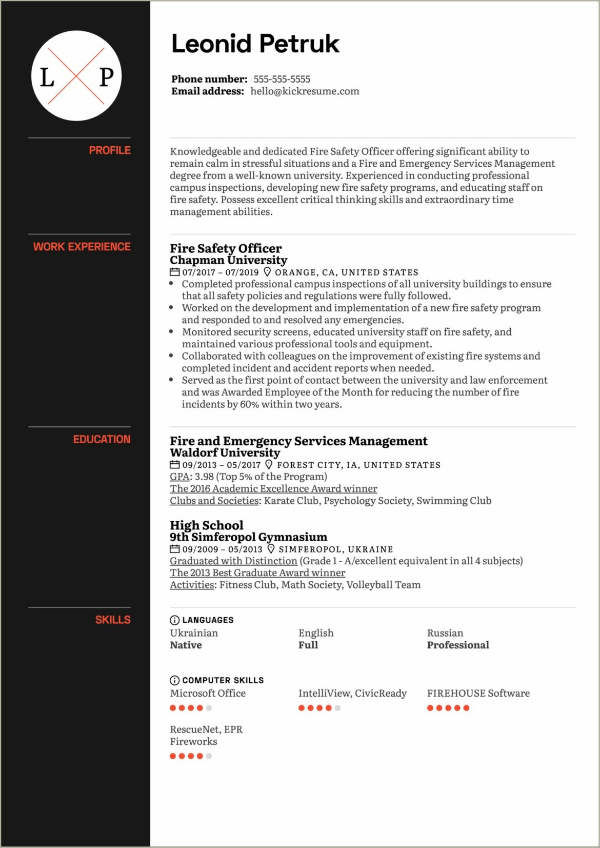 Security Officer For Chemical Plant Resume Skills