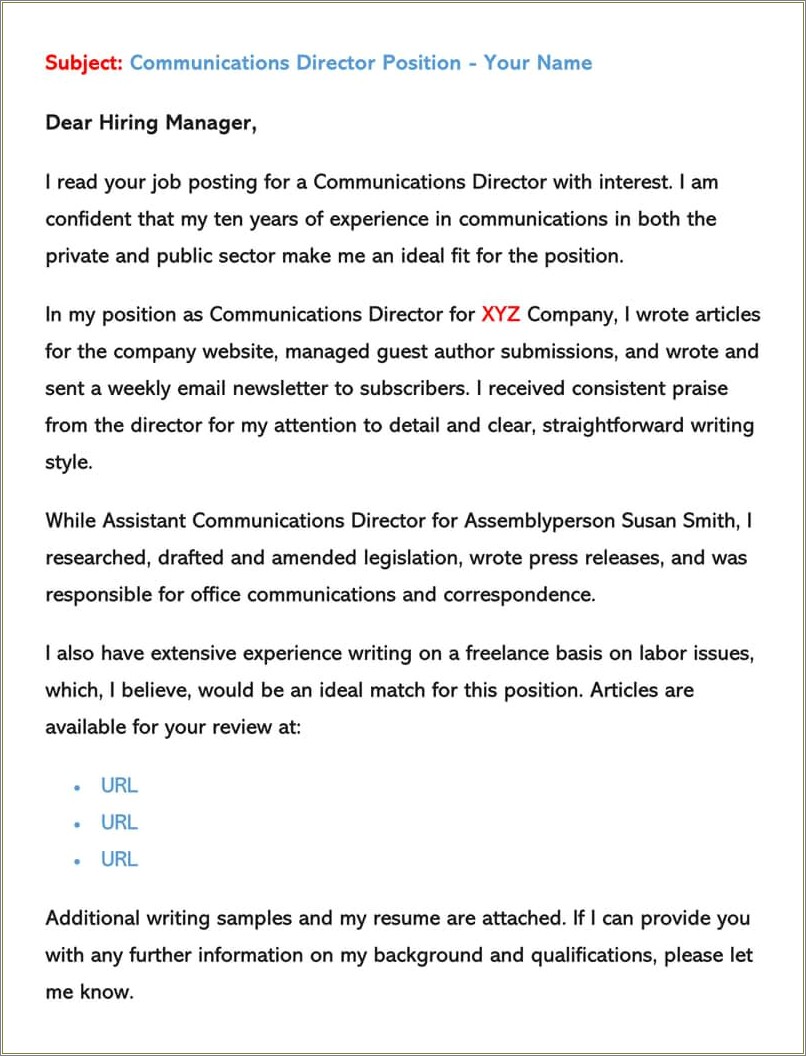 Sending Resume To Recruiter Email Sample