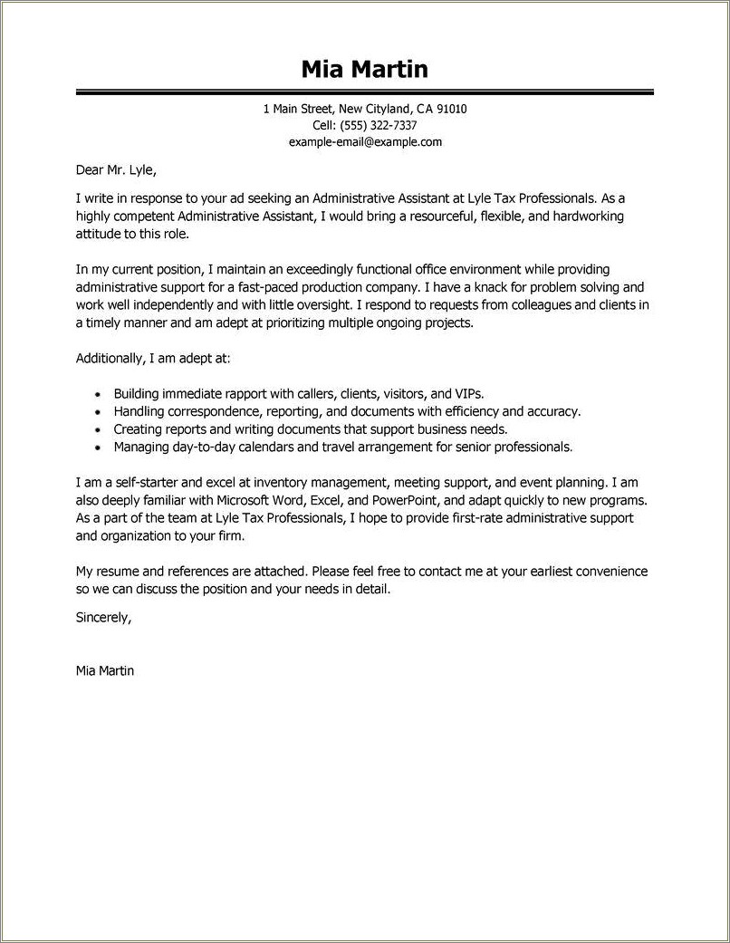 Senior Administrative Assistant Job Description For Resume