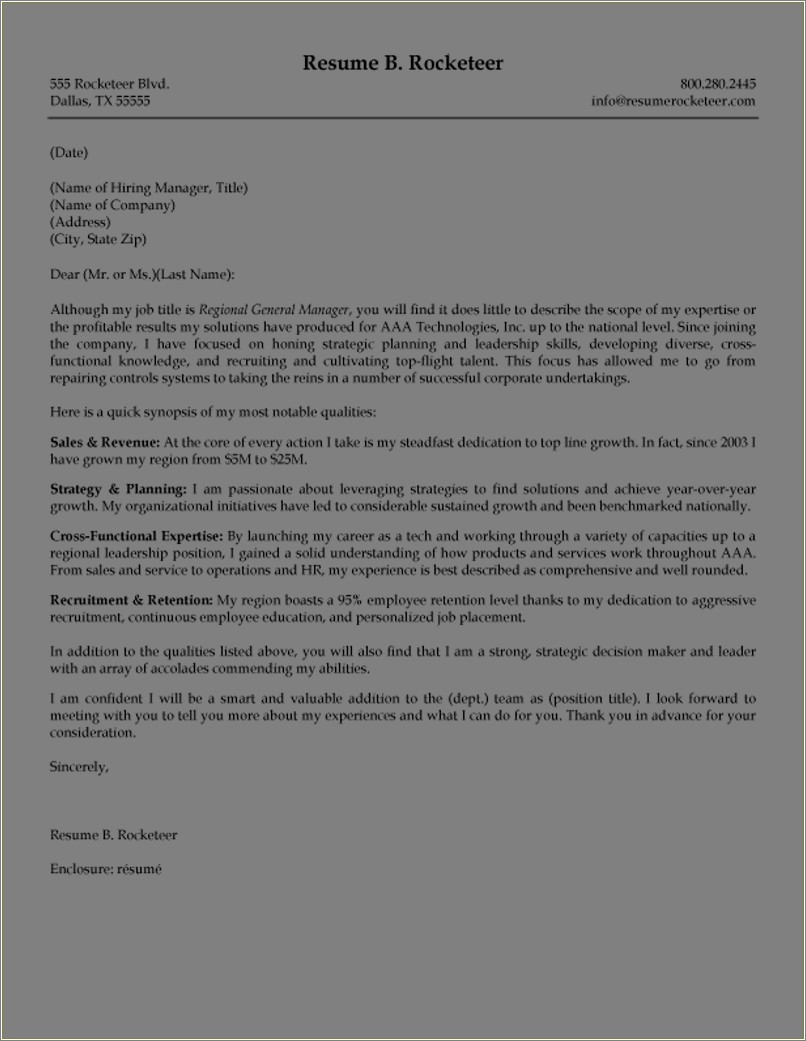 Senior Management Resume Cover Letter Samples