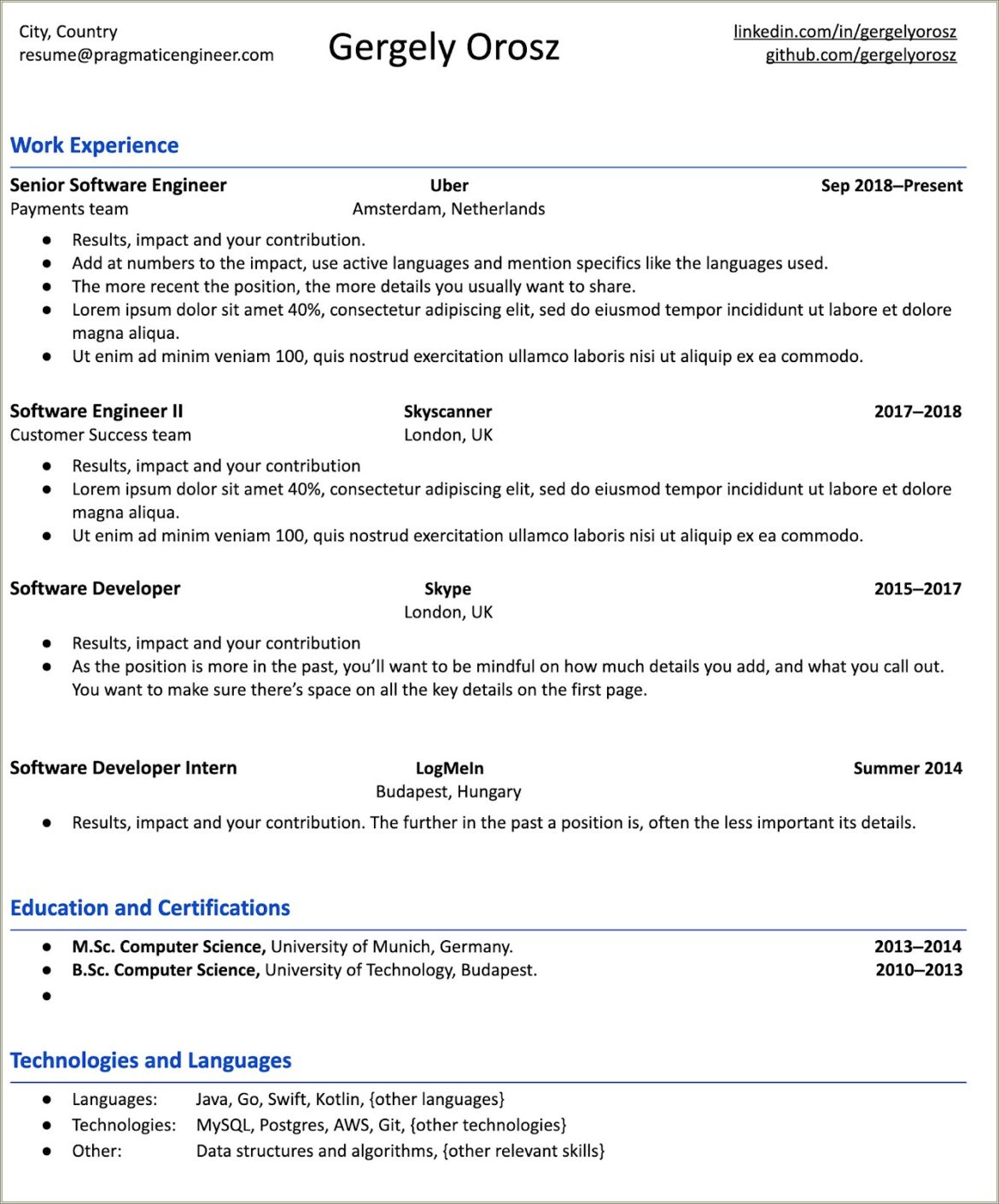 Seperating Technical Skills By Skill Level On Resume
