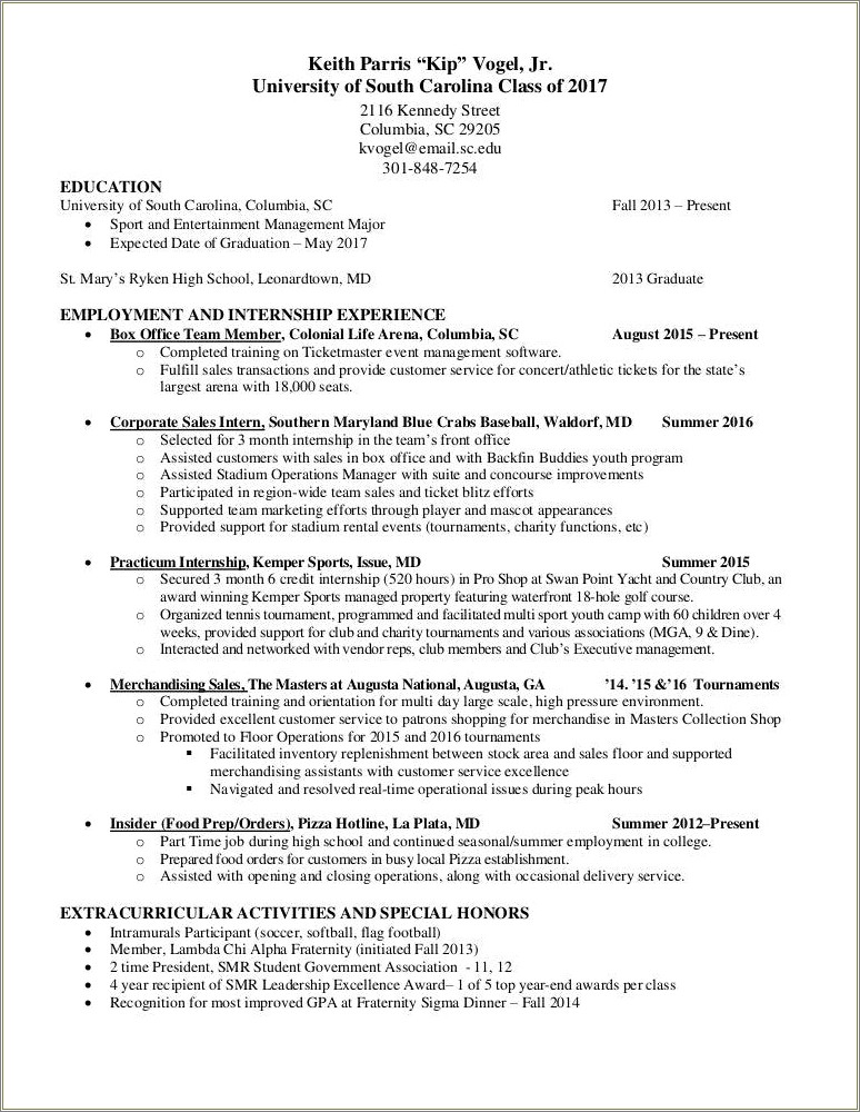 Service Excellence Job Description For Resume