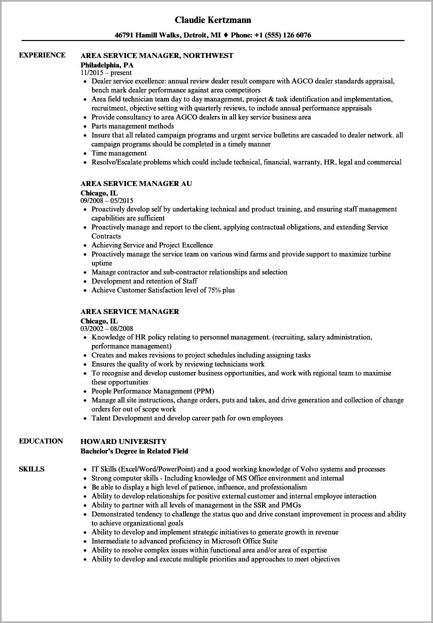 Service Manager Petroleum Job Description Resume