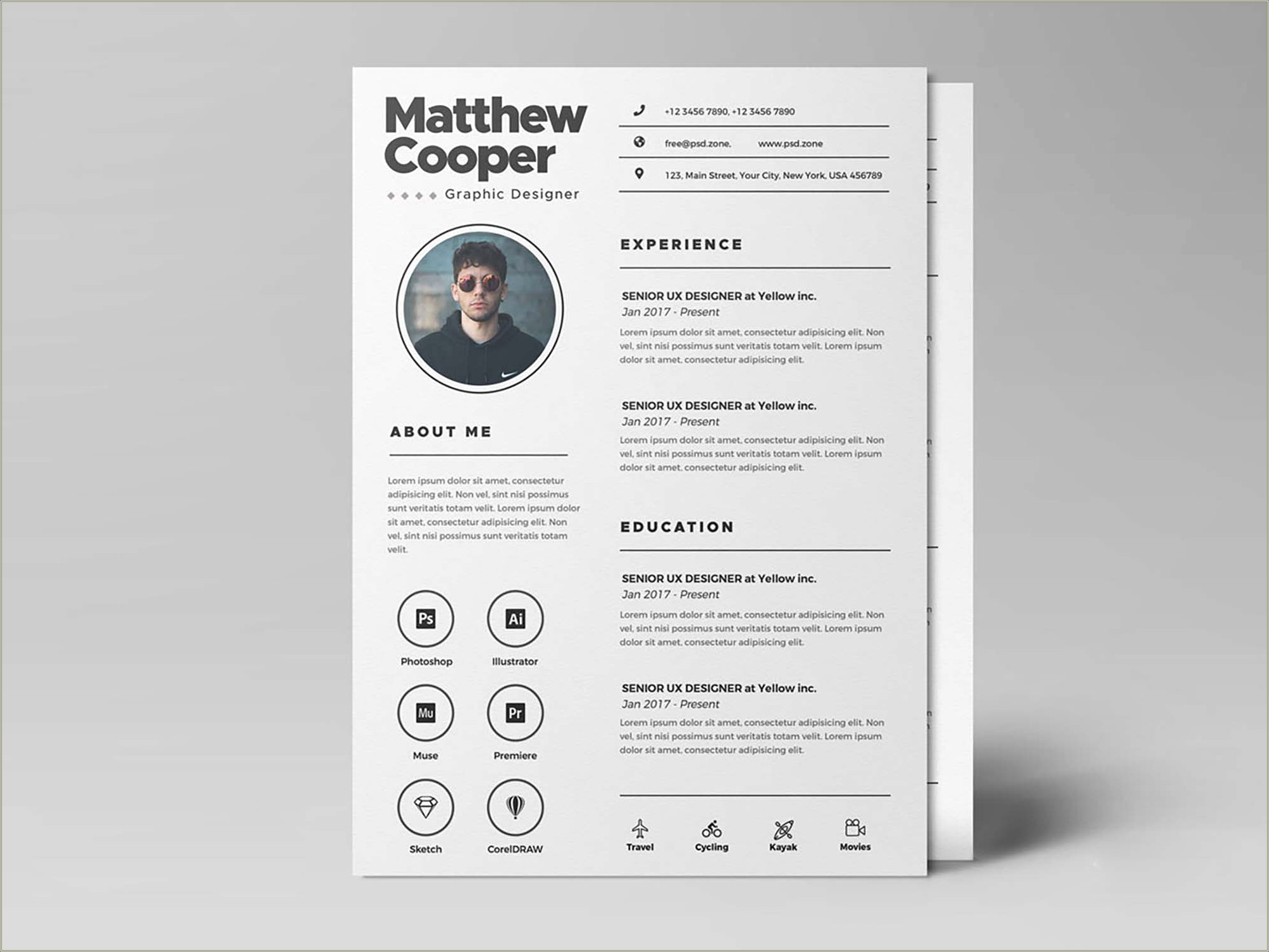 Sewon Clean Resume Template Free Download