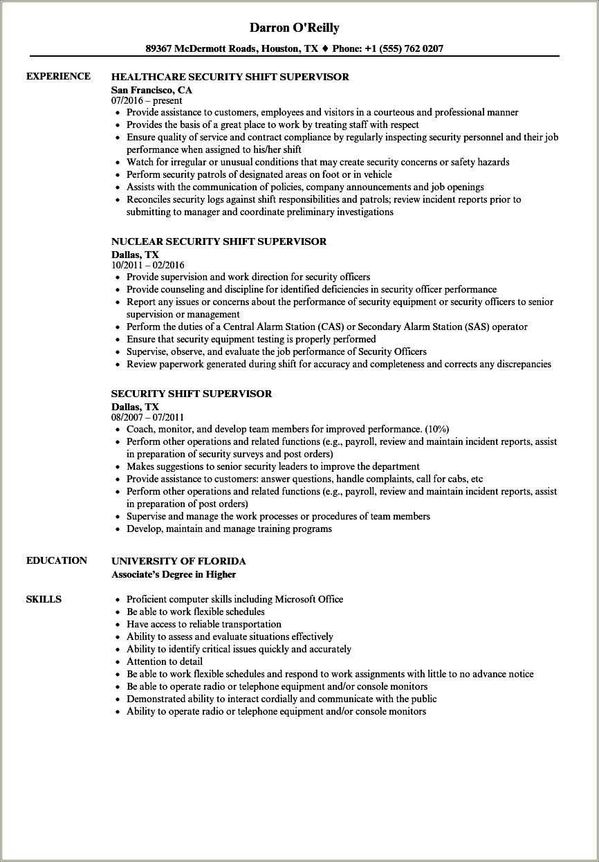Shift Supervisor Starbucks Job Description Resume