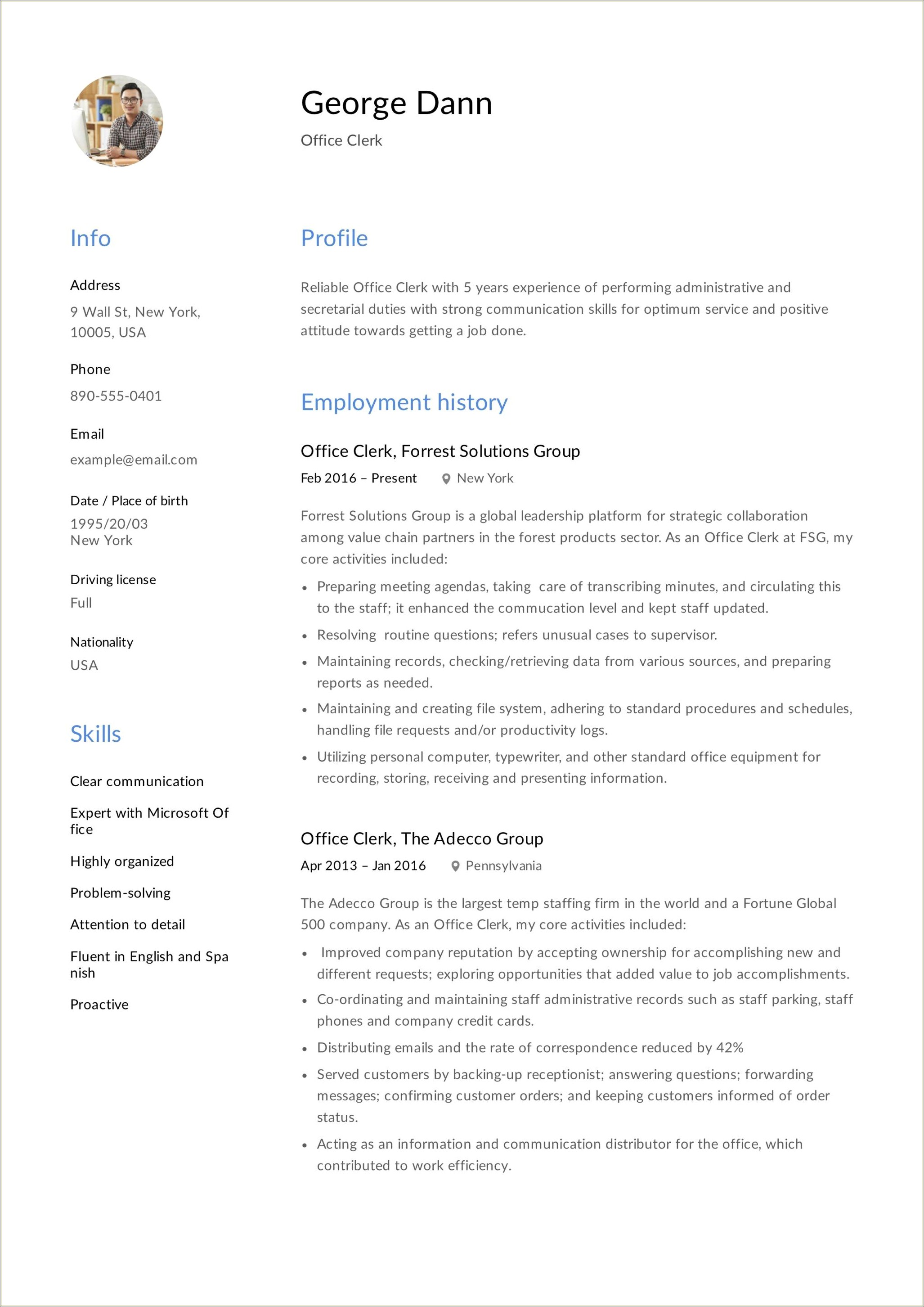 Shipping And Receiving Clerk Resume Templates